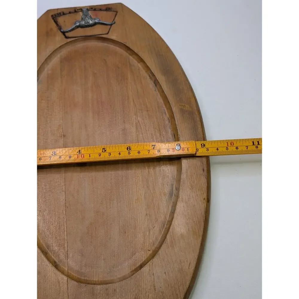 Vintage Western Wood Serving Carving Tray 14